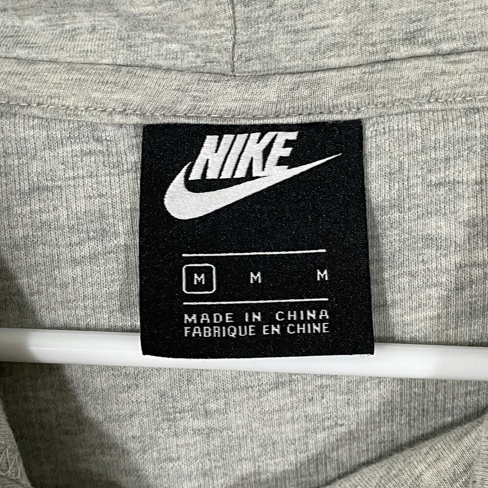 Nike NSW Cropped Ribbed Pullover Hoodie Womens Size Medium Gray Knit - Picture 6 of 10